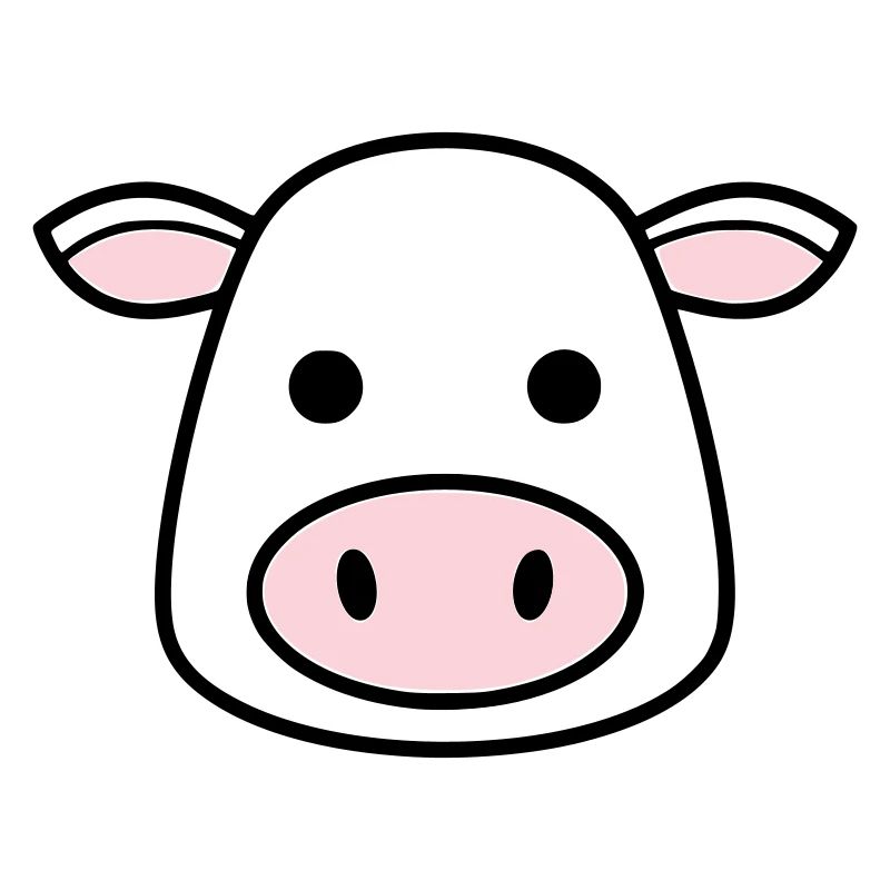 Mignonne Tête de Vache Visage Vector de la BD
