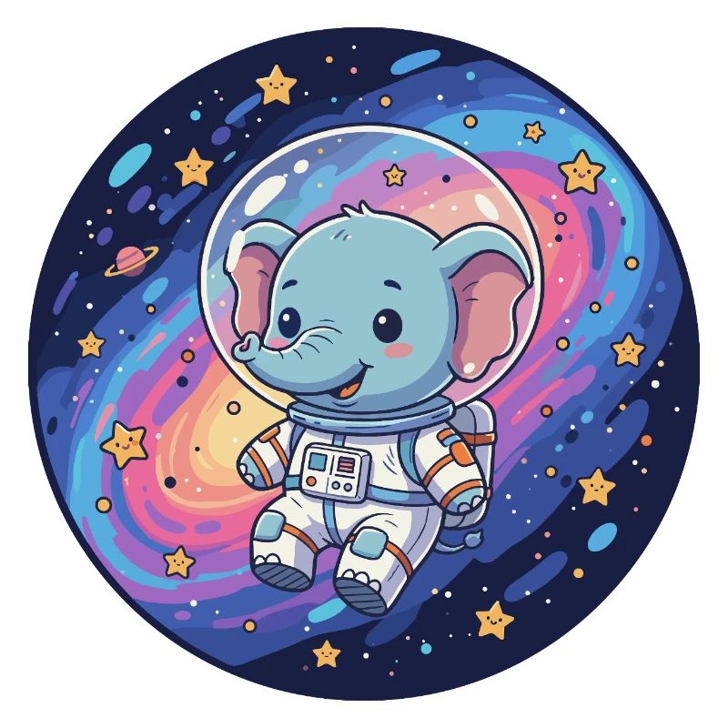 Éléphant spatial dans le casque d’astronaute