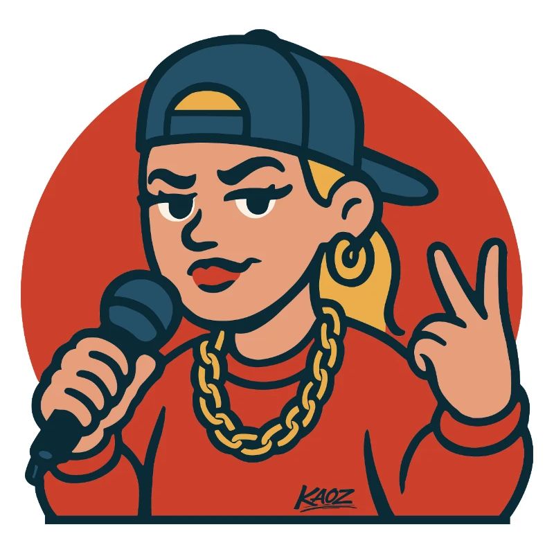 Diva du rap avec micro