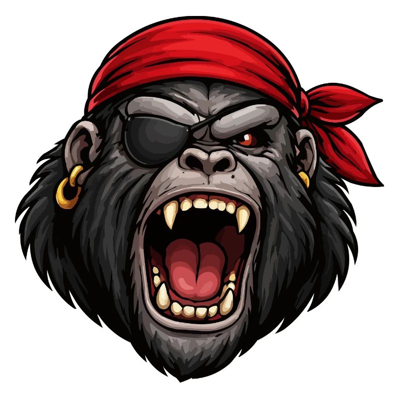Gorille pirate avec cache-œil