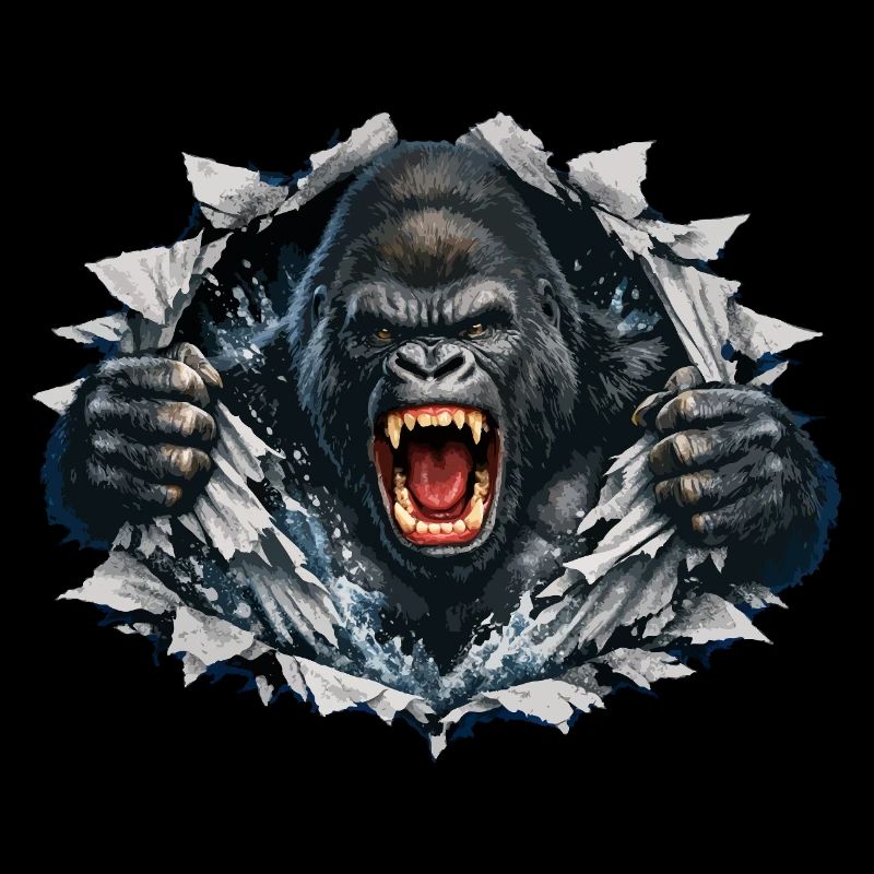 Gorilla Breaks Through: Roaring Power