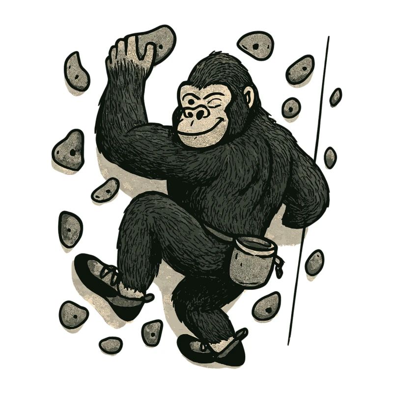 Bouldering gorilla – monkey on the climbing wall