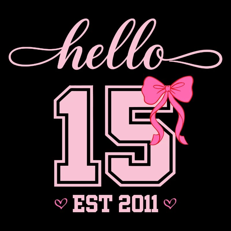 Hello 15 Est 2011 Mädchen Geburtstag Design