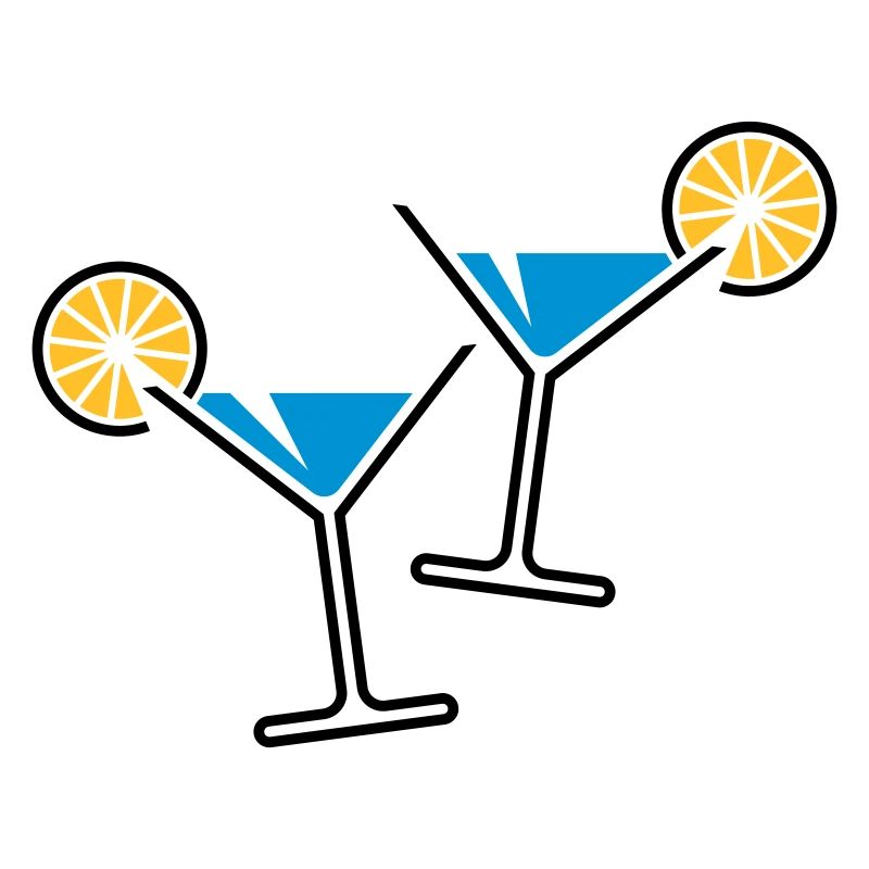 2 Cocktailgläser / Cocktail / Martini + (Hellblau)