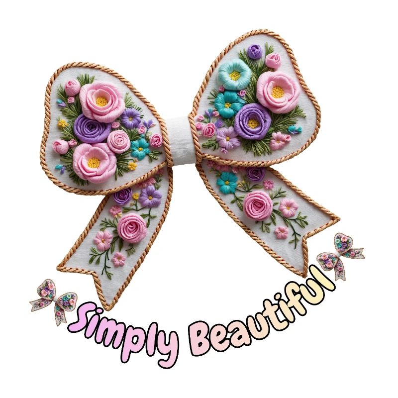 Bestickte florale Fliege – Romantischer Stil