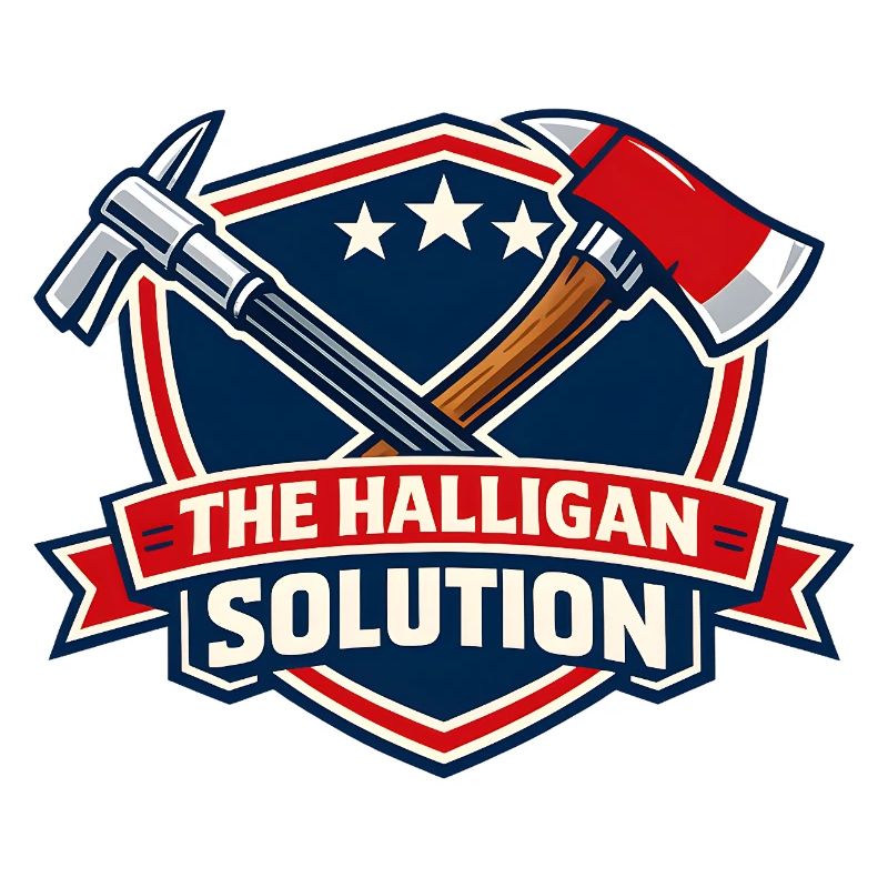 Halligan Solution Schild Grafik