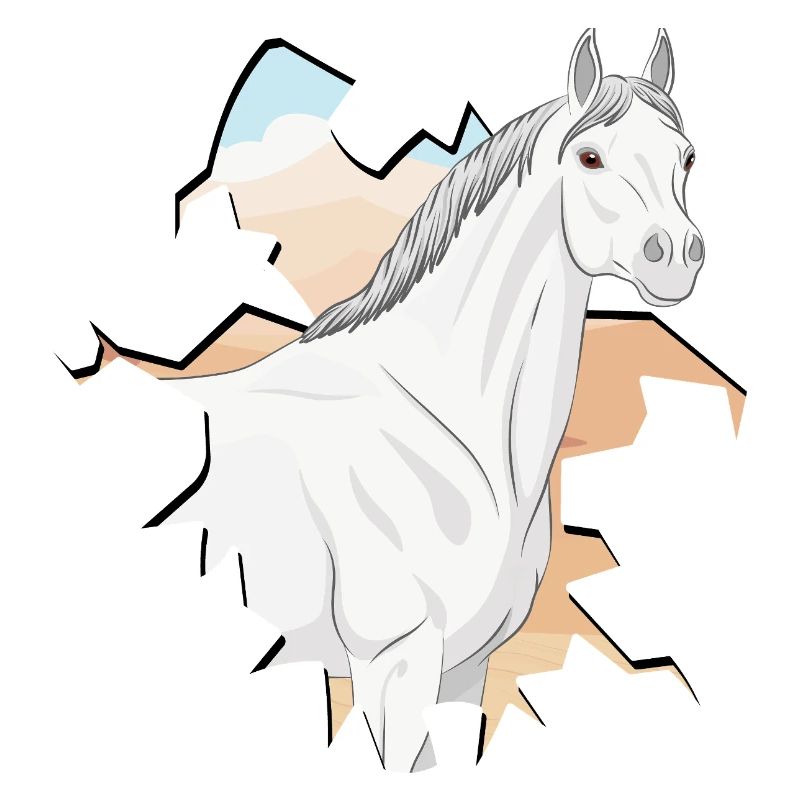 La tête d'un cheval Abbayan devant un désert