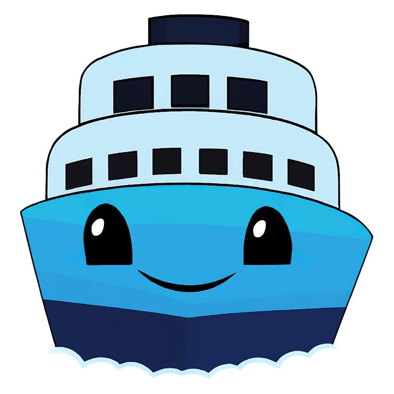 Conception mignonne de bateau de croisière Kawaii