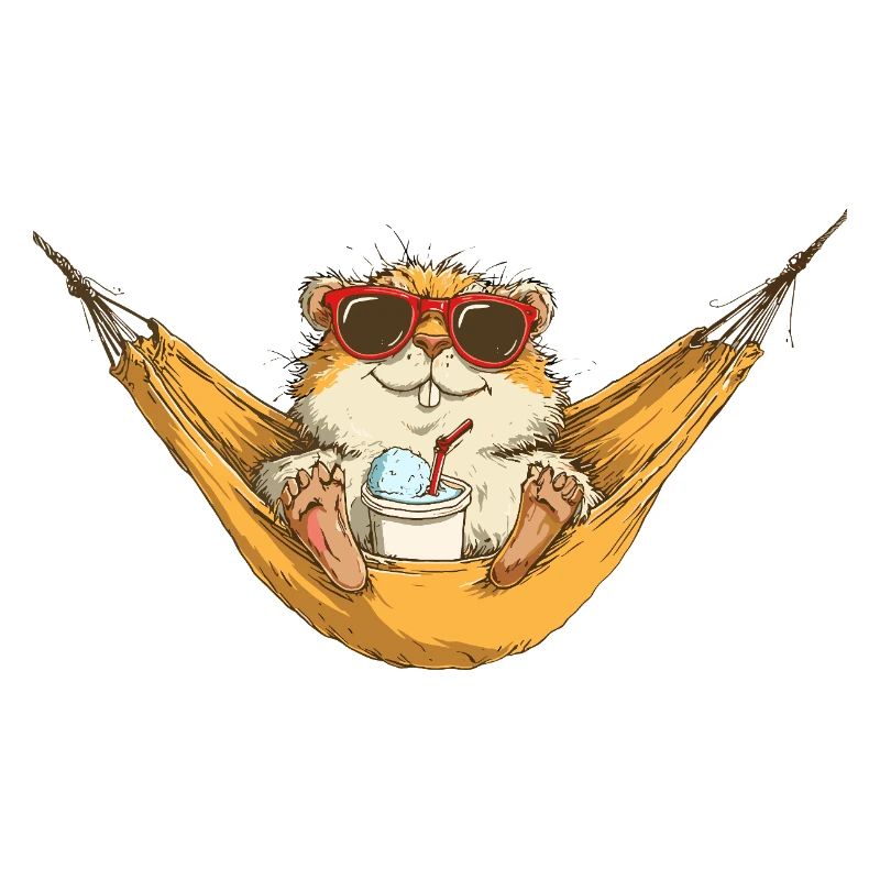Hamster d’été dans le style d’un hamac
