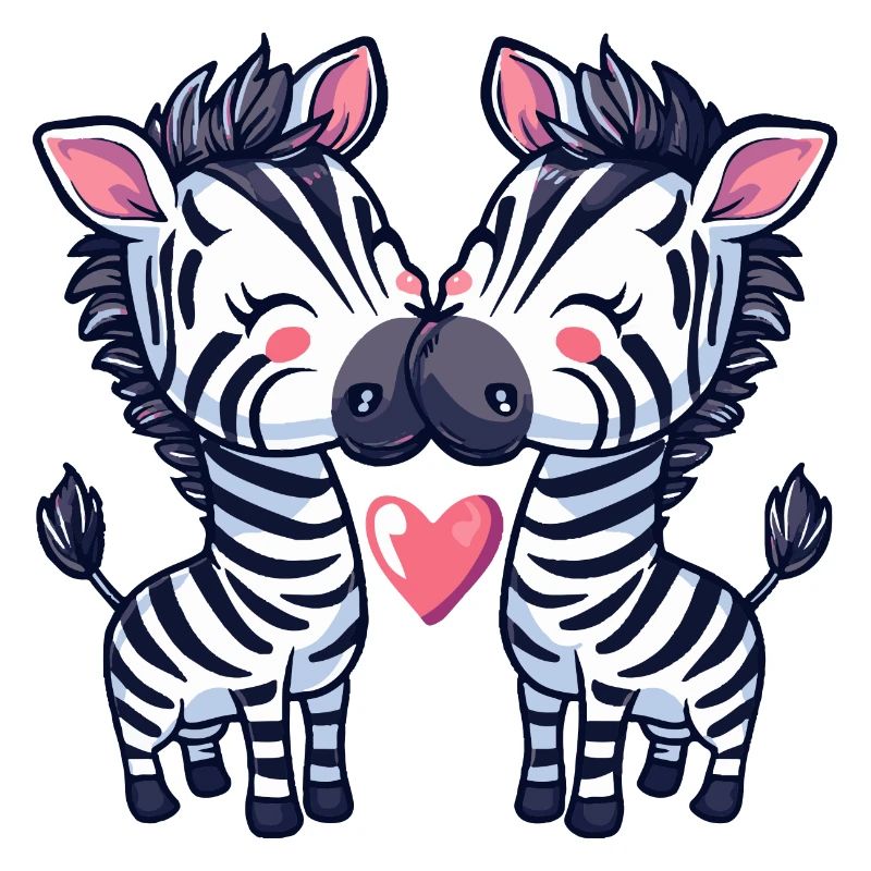 Zebra Comic Paar Liebe