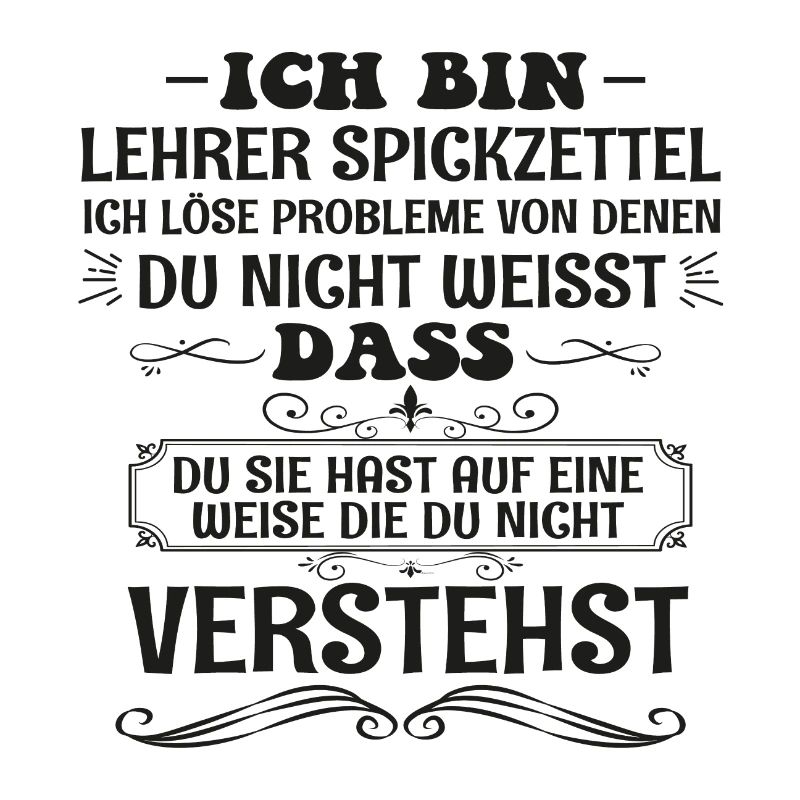 Lustiges Lehrer Spickzettel Spruch Beruf Geschenk