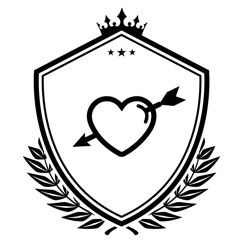 Herz Wappen pfeil
