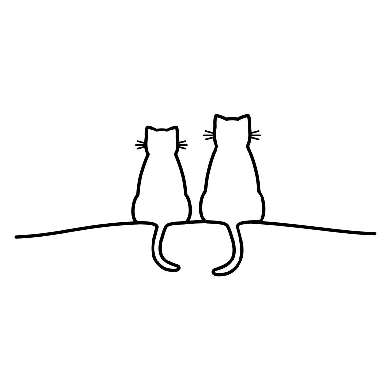 Katzen Silhouette Pärchen Geschenkidee