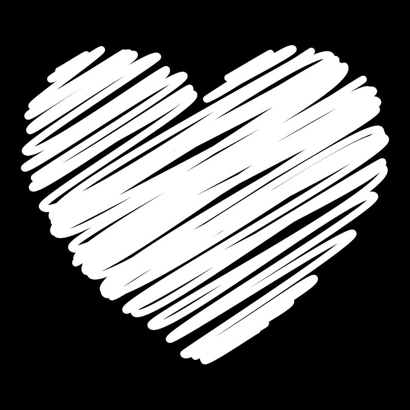 White Scribble Heart