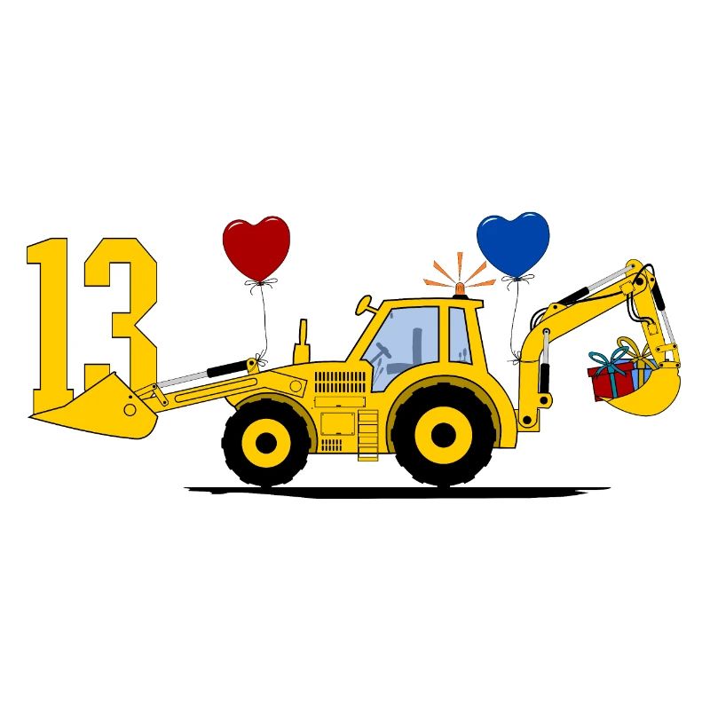 13. Geburtstag Bagger Traktor