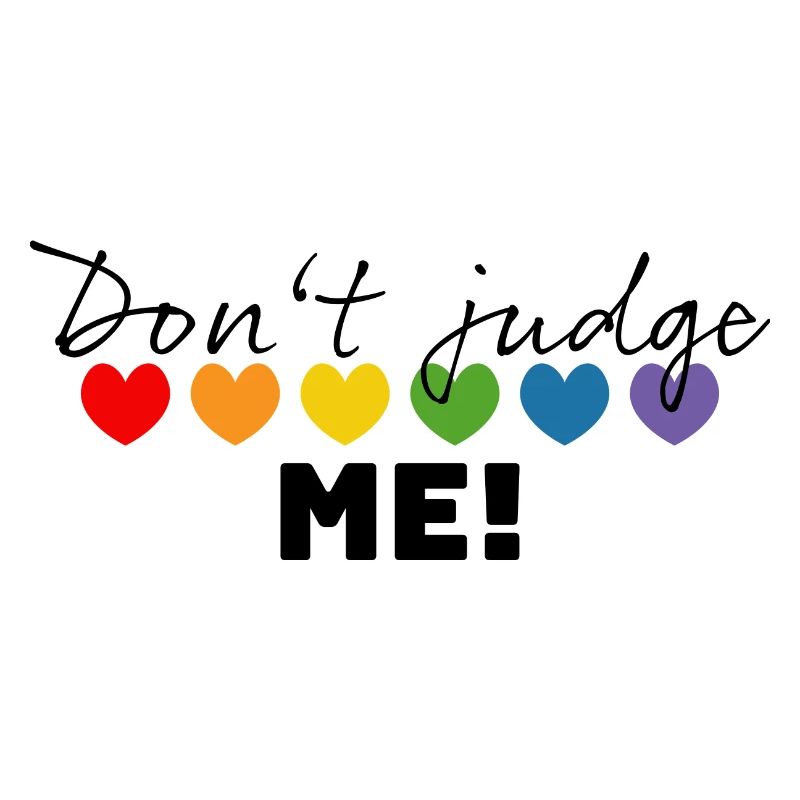 Regenbogenherzchen dont judge me schwarz