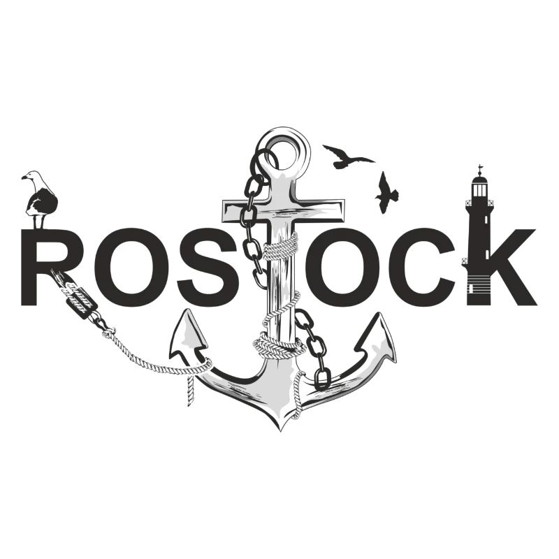 Rostock mit Schriftzug und Anker