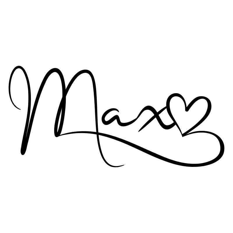 Max Surname First Name Heart Decor