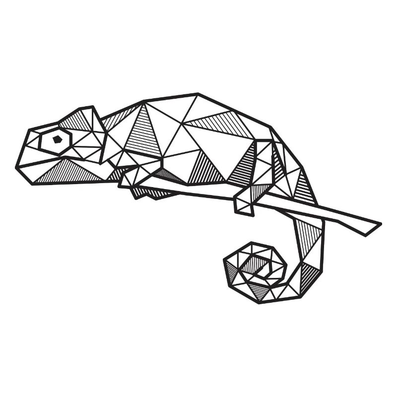 Chameleon Lizard Geometric Gift Hipster