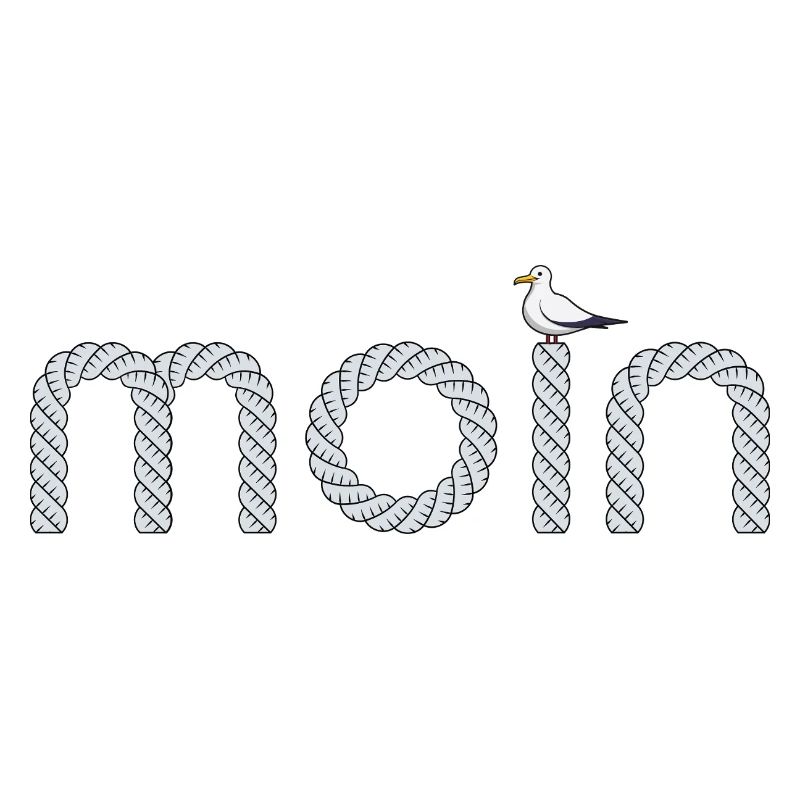Moin Schriftzug mit kleiner Möwe