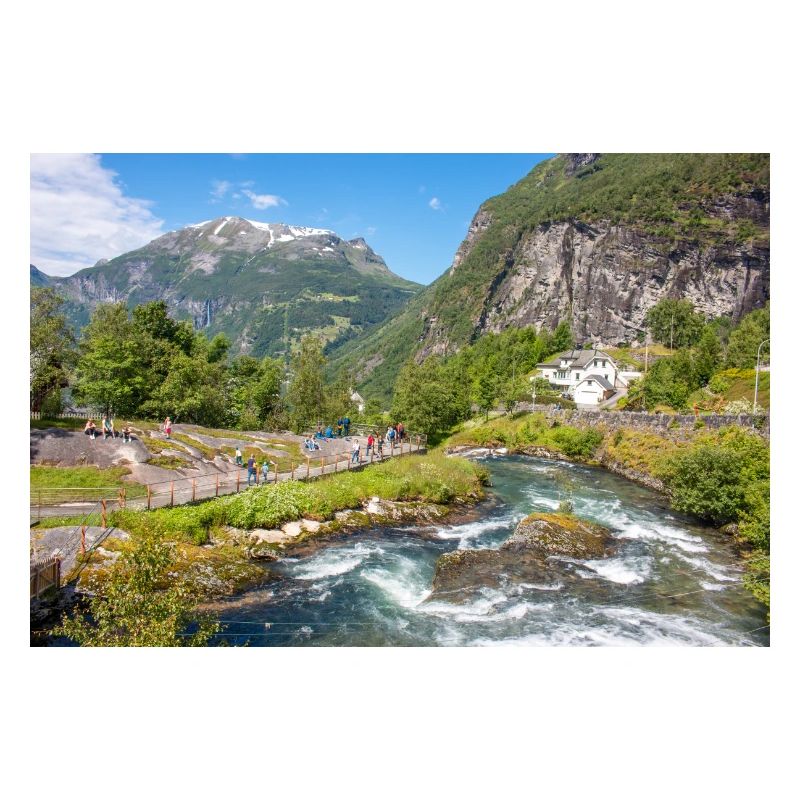 Geiranger panorama view from Storseterfossen (also