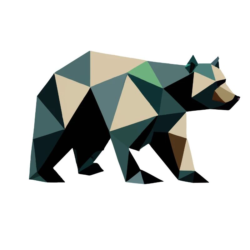 Bear, Polygon, Angular, Hiking, Trees, Animal, Wilderness, Nature