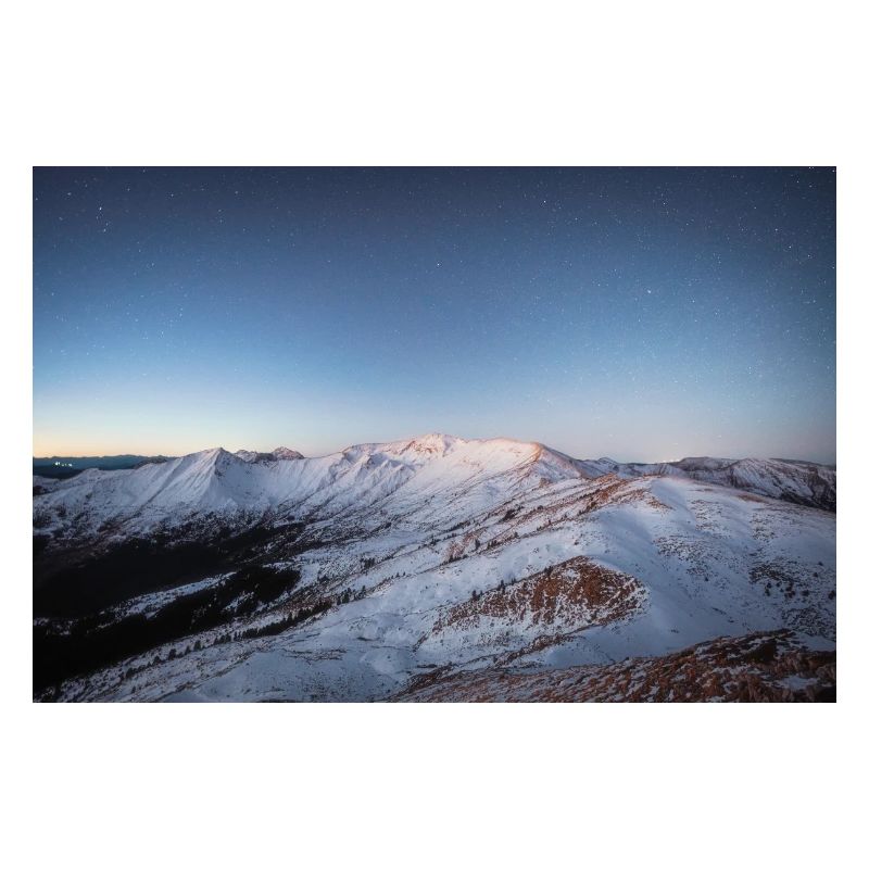 Alpen Glow On Agrafa mountain range in Greece