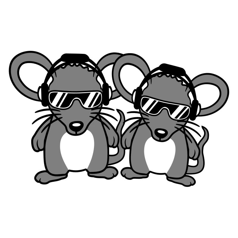 2 Mäuse Sonnenbrille Kopfhörer Party Musik hören