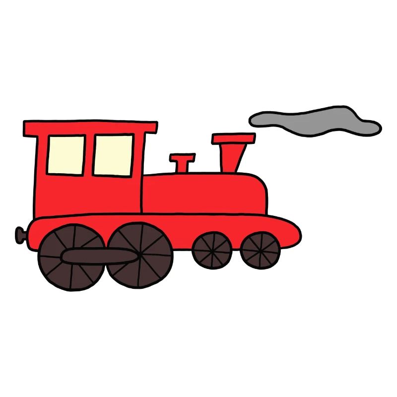 Eine rote Lok