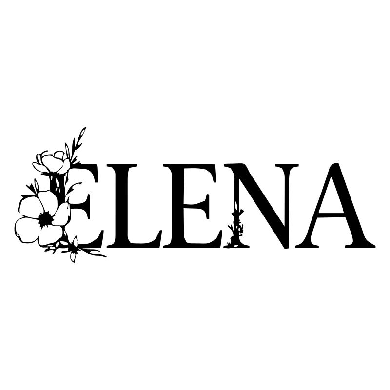 Elena | Nom avec fleur (vectorgraphique)