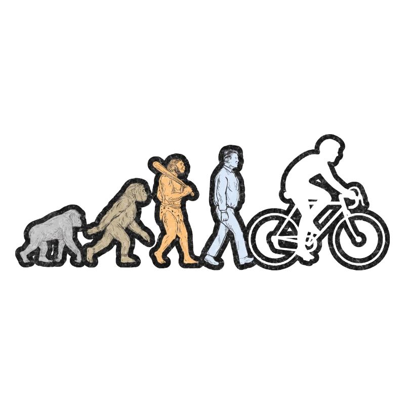 Evolution du vélo Homme blanc grunge