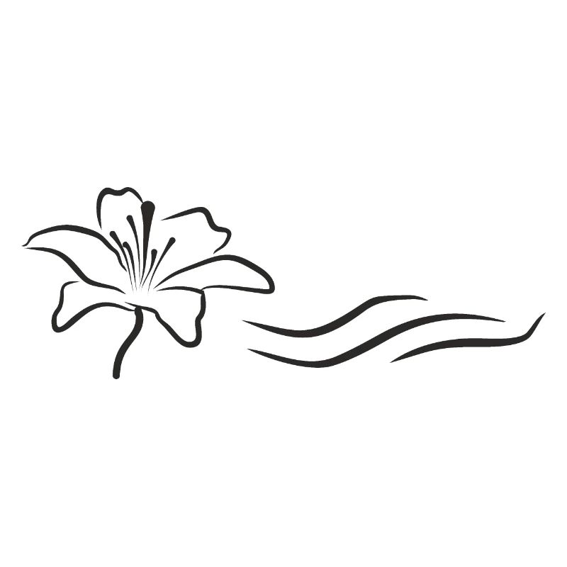 Bloomyvitae - Blüte mit Welle -schwarz