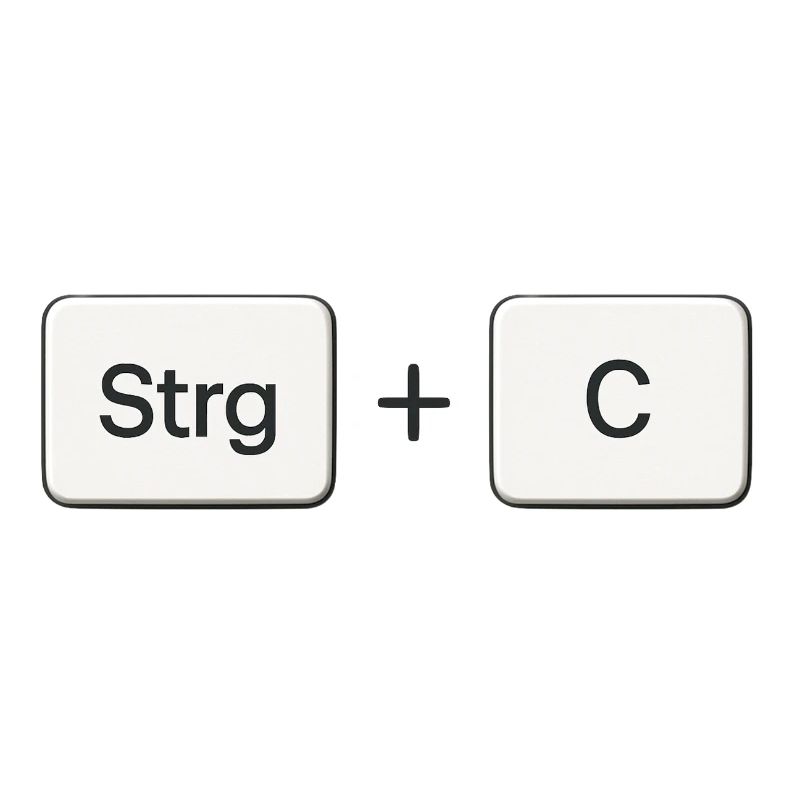 Key Combination Copy Ctrl + C