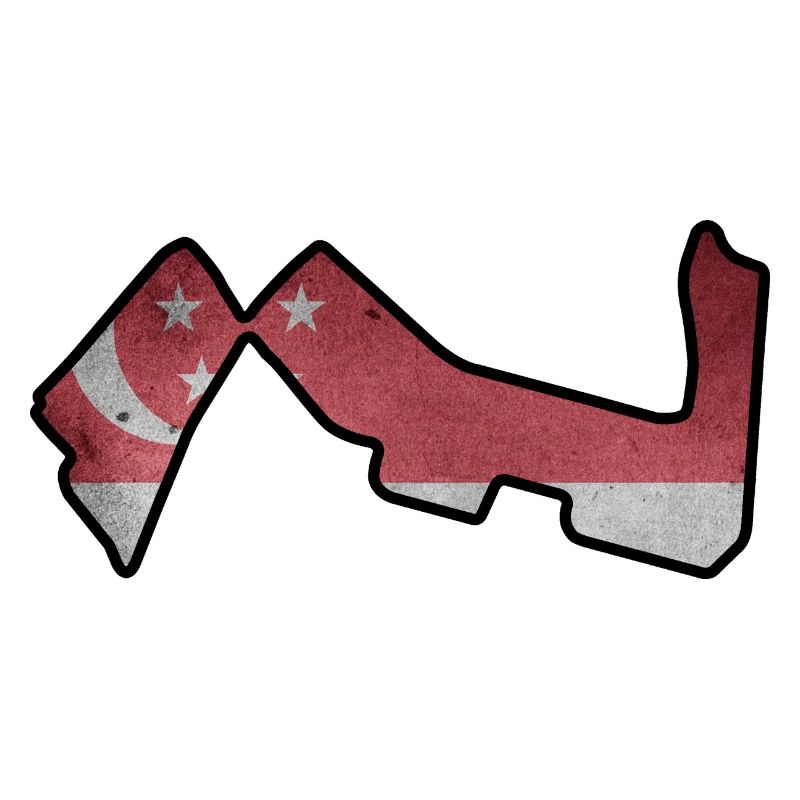 Circuit de Singapour avec drapeau
