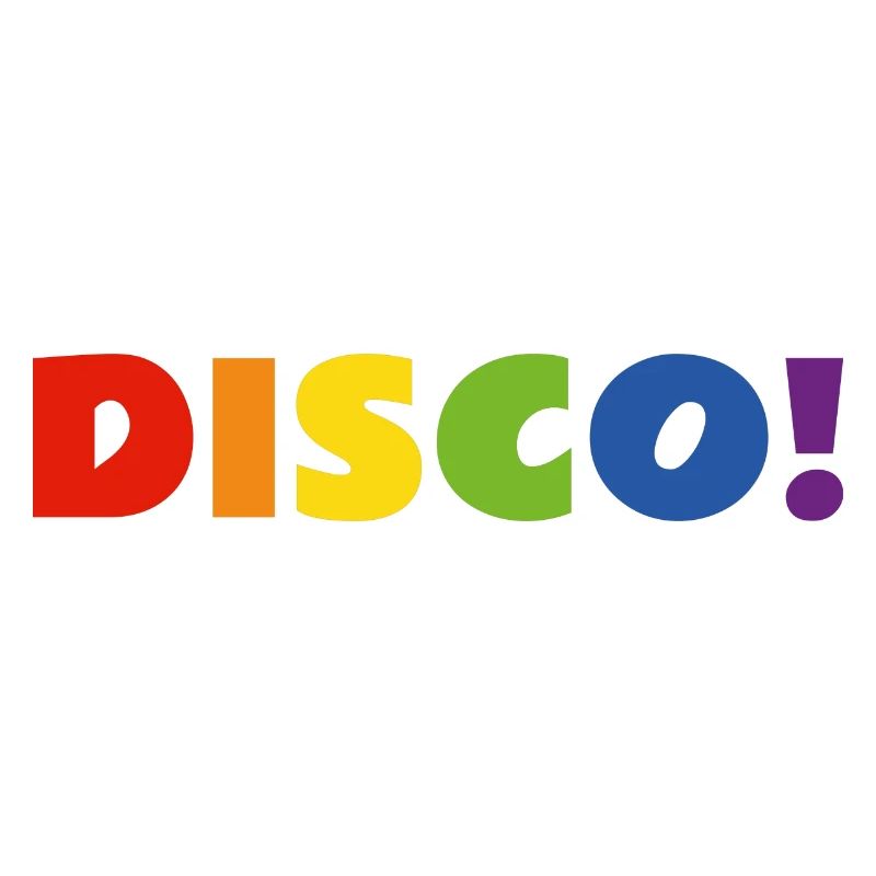 DISCO rainbow text