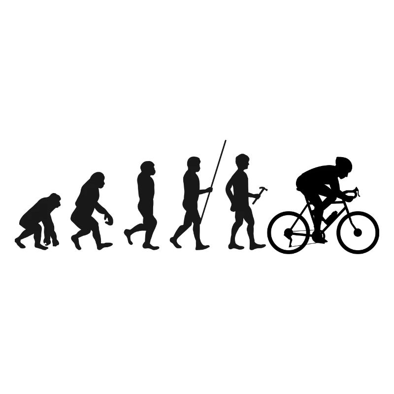 Human evolution from primative man to cyclist