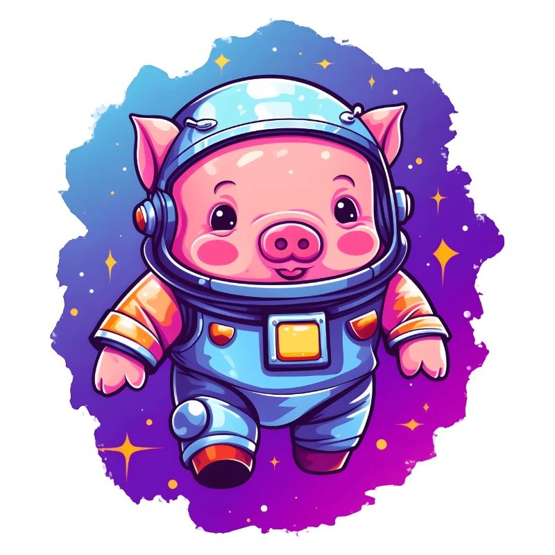 Doux cochon dans l’espace!