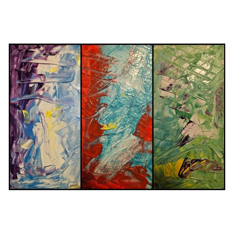 Triptychon Farbfluss