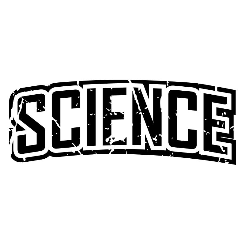 vintage science script logo en détresse