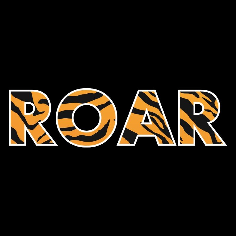 ROAR roar lettering tiger pattern stripes
