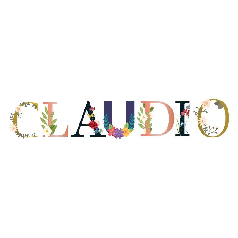 CLAUDIO Nom orné de fleurs