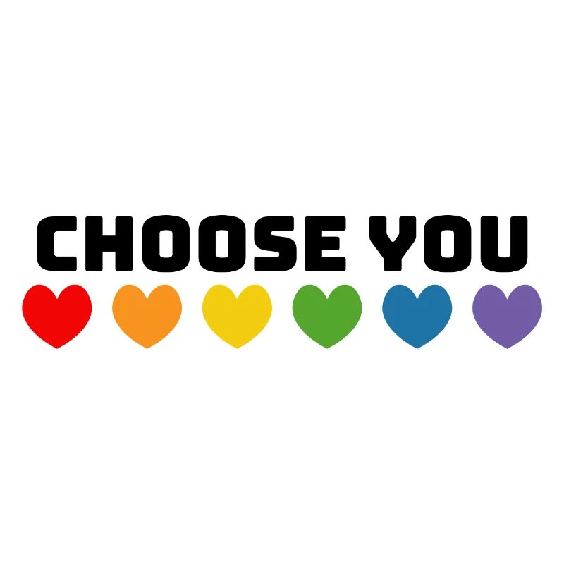 Regenbogenherzchen choose you schwarz