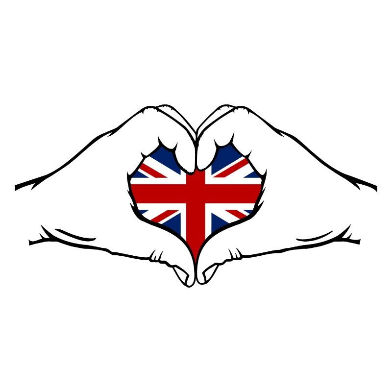 Angleterre en forme de coeur avec les mains