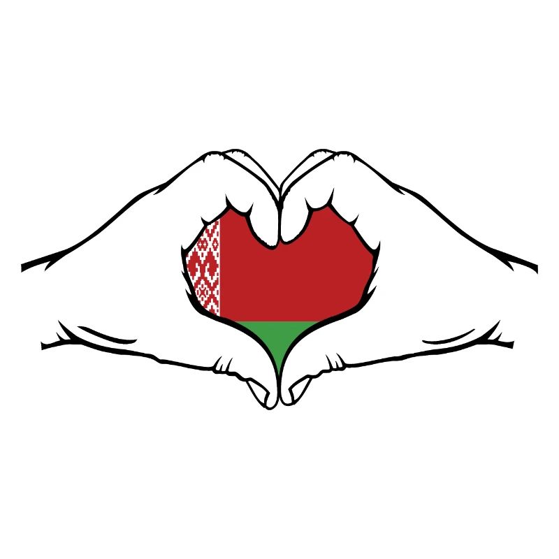 Biélorussie drapeau forme de coeur