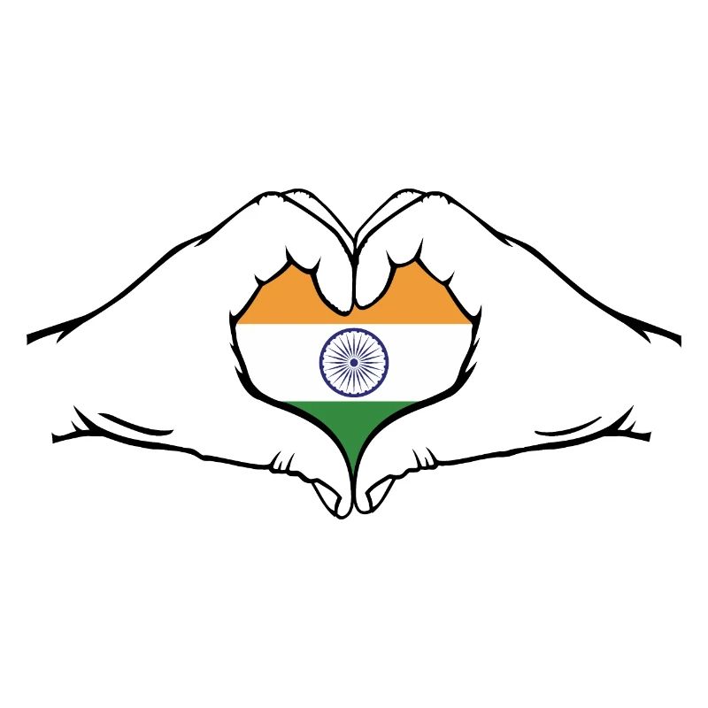 Drapeau de l’Inde en forme de coeur