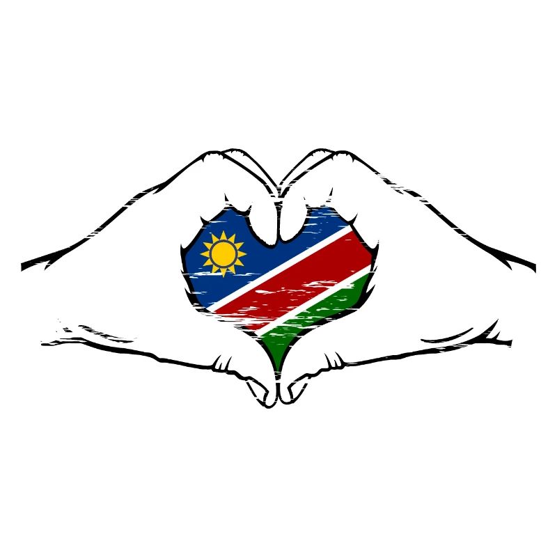 Namibia Flag Heart Shape Used