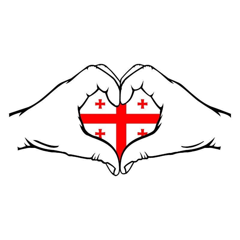 Drapeau de Géorgie en forme de coeur