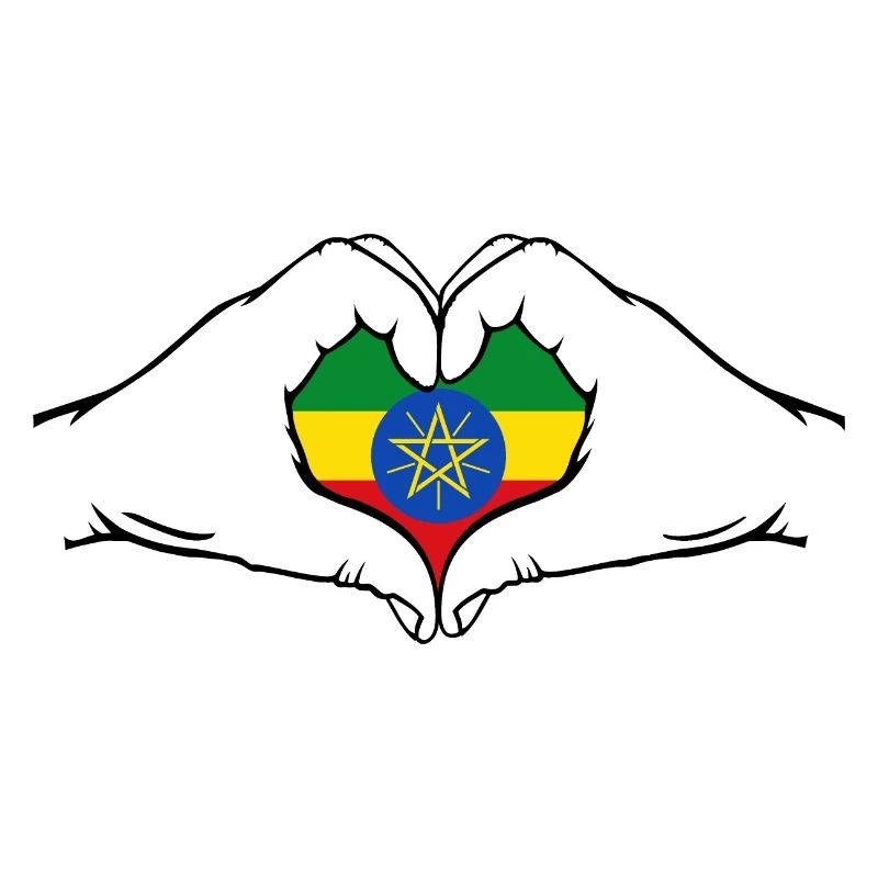 Drapeau de l’Ethiopie en forme de coeur