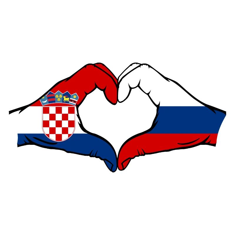 Croatie Russie forme de coeur avec les mains