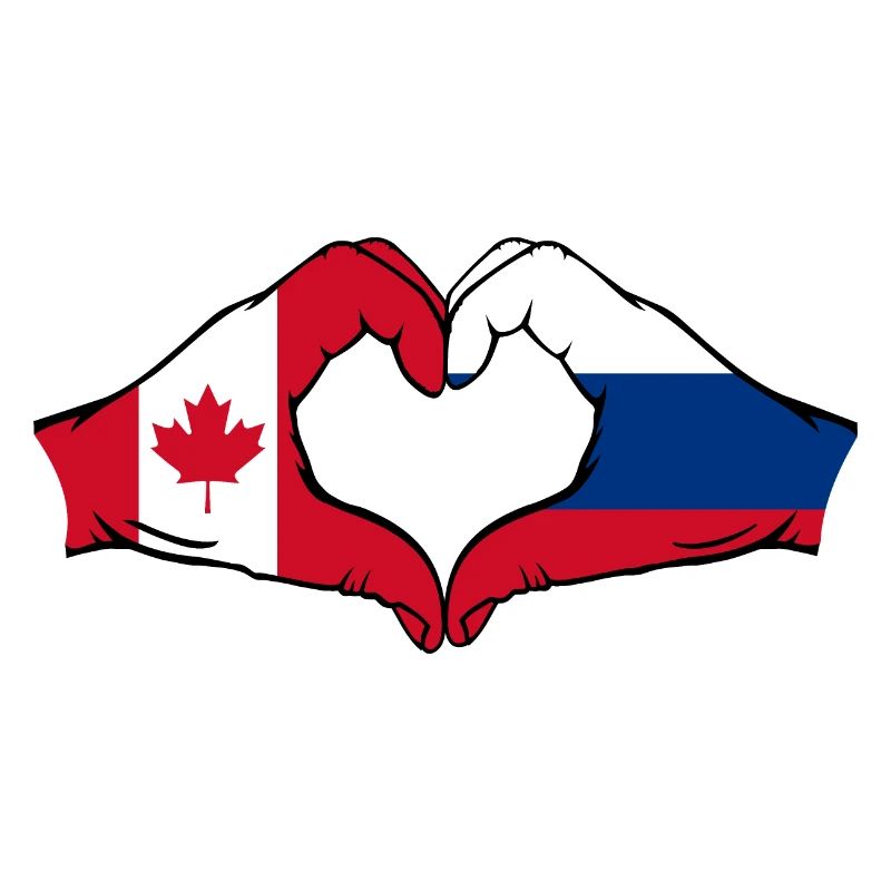 Canada Russie Forme de coeur avec les mains